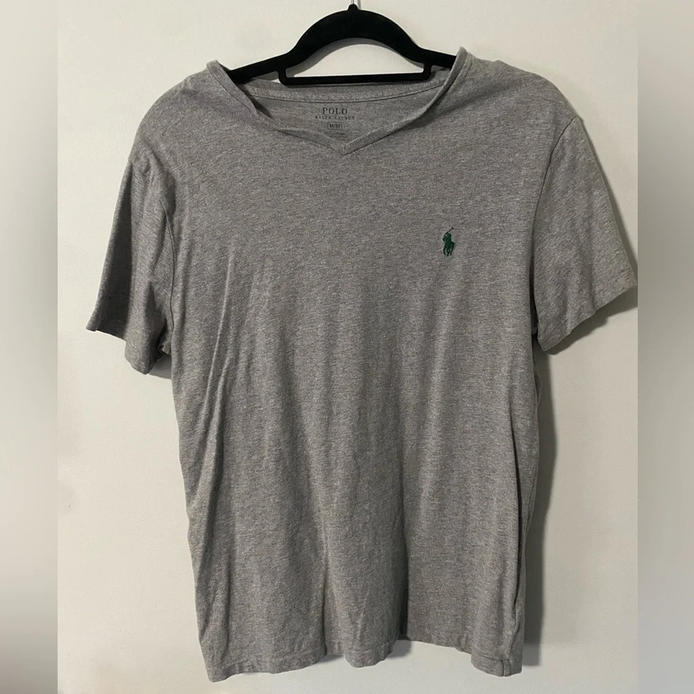 Mens Polo Ralph Lauren Gray V-Neck Tshirt